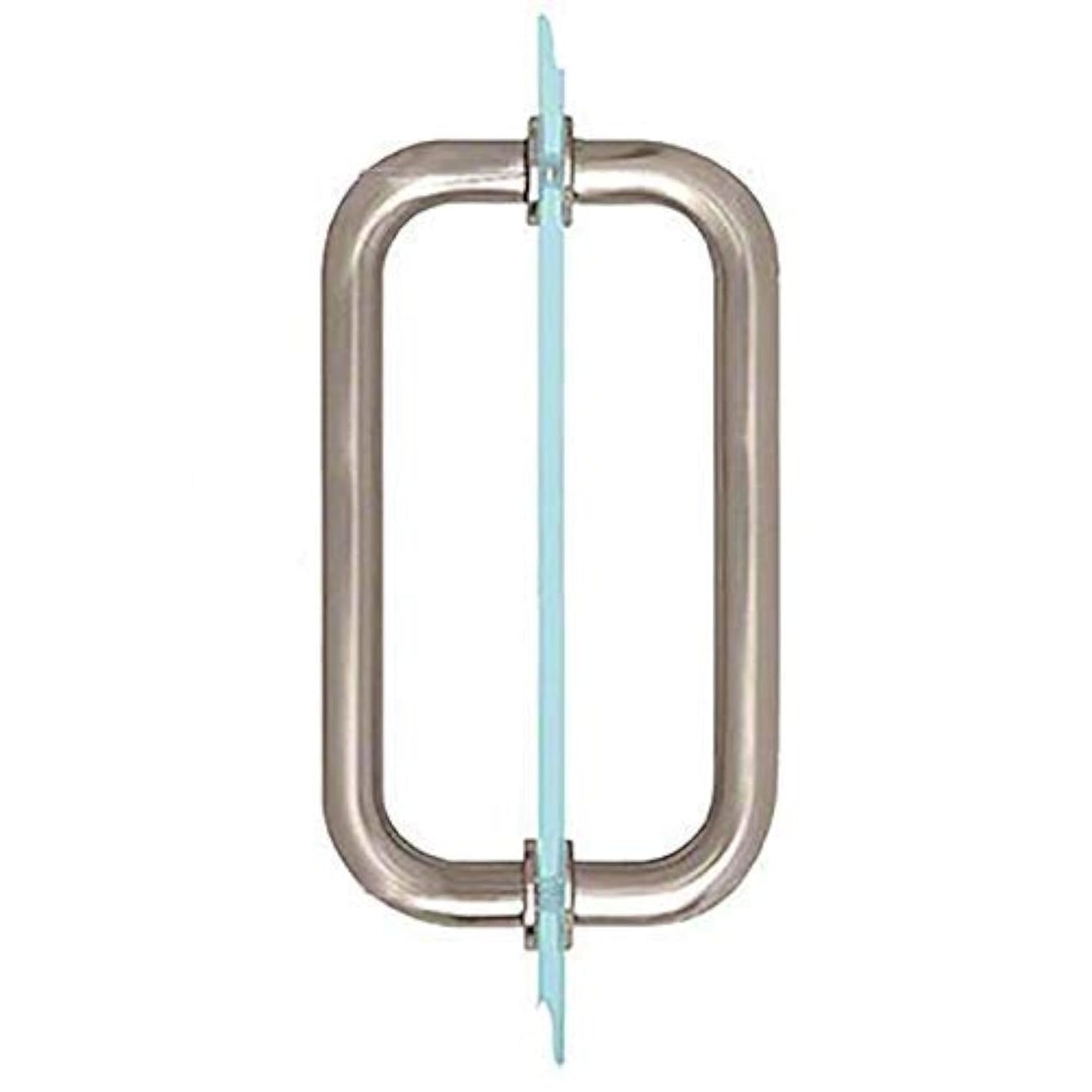 Dynasty Hardware 8" Back to Back Tubular Shower Door Pull for Frameless Shower Doors, Satin Nickel, with Trim Washers
