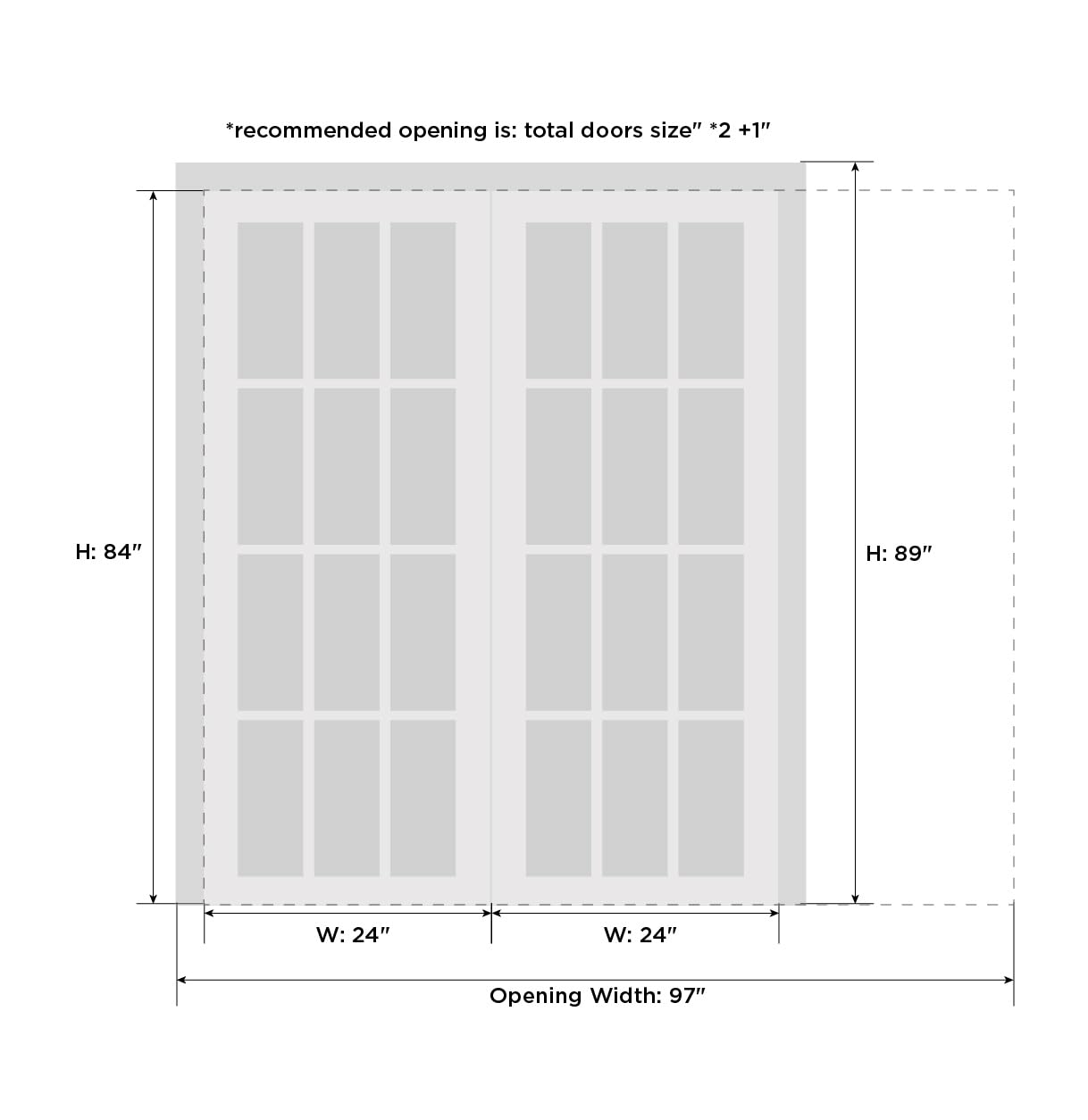 SARTODOORS - Sliding French Double Pocket Doors 48 x 84 inches Frosted Glass 12 Lites| Felicia 3312 Matte White | Kit Trims Rail Hardware | Solid Wood Interior Bedroom Sturdy Doors