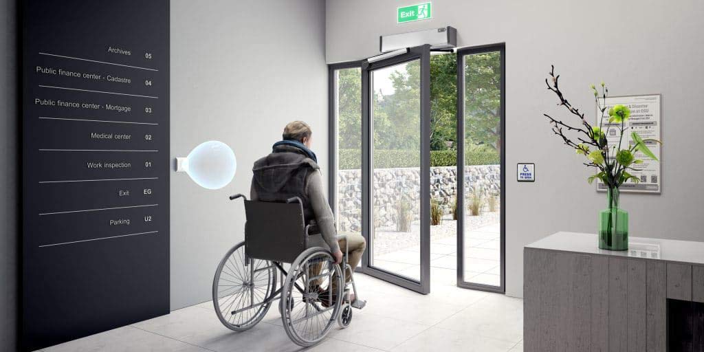 Olideauto DSW120 Automatic Door Opener for Handicapped with Wired Stainless Steel Handicap Push Buttons