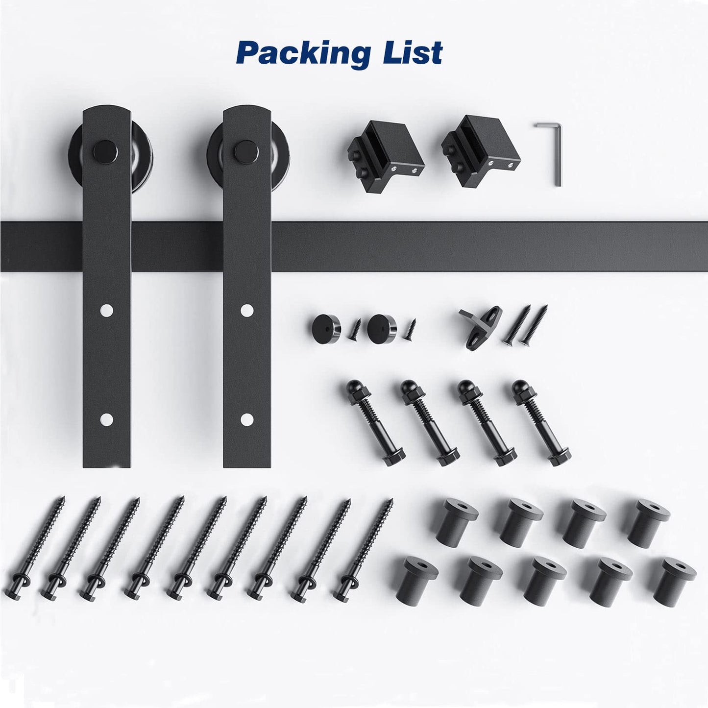 EaseLife 12 FT Sliding Barn Door Hardware Track Kit,Straight Pulley,Slide Smoothly Quietly,Easy Install (12FT Track Kit for 72" Wide Single Door)