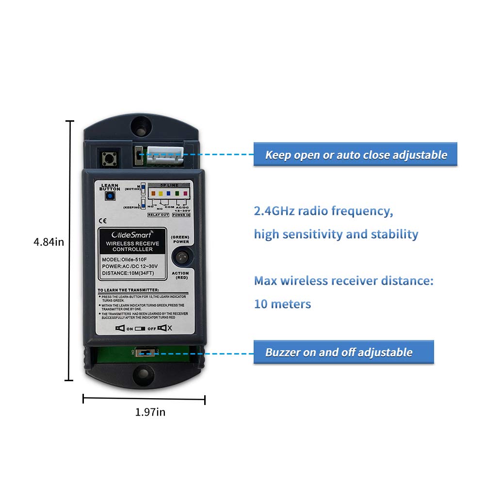 Olideauto Automatic Swing Door,ADA Door Opener AC110V Low Energy for Commercial Door with 2pcs Wireless Handicapped Push Switches