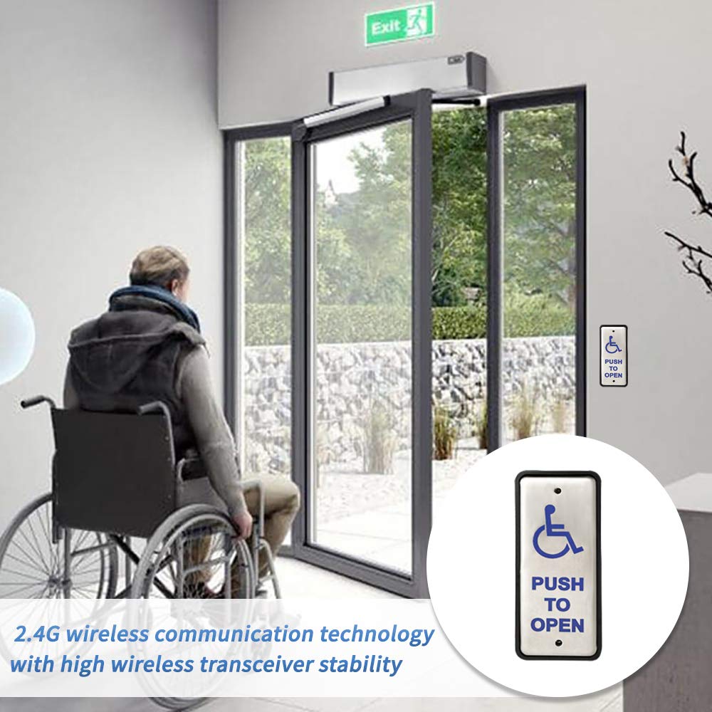 Olideauto Home Electric Door Opener Wireless Handicap Door with Wireless Narrow Handicap Push Buttons Olide-511 and Receiver,Compatible for Alexa,Google Assistant,Remote Control via Phone APP TUYA