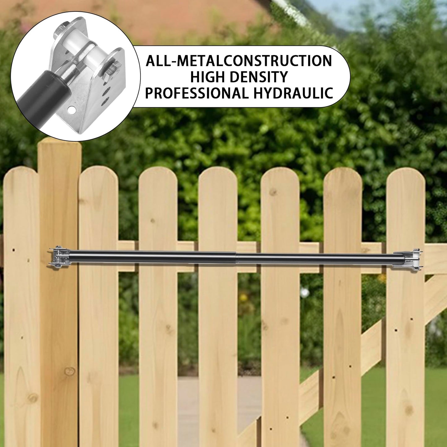 TB200 Hydraulic Gate Closer Outdoor for 50 to 125 Pounds in Weight,30 to 52 Inches in Width Gates on Farms, Ranches, Gardens, Sports Complexes,Fences and Home Yards((Black)