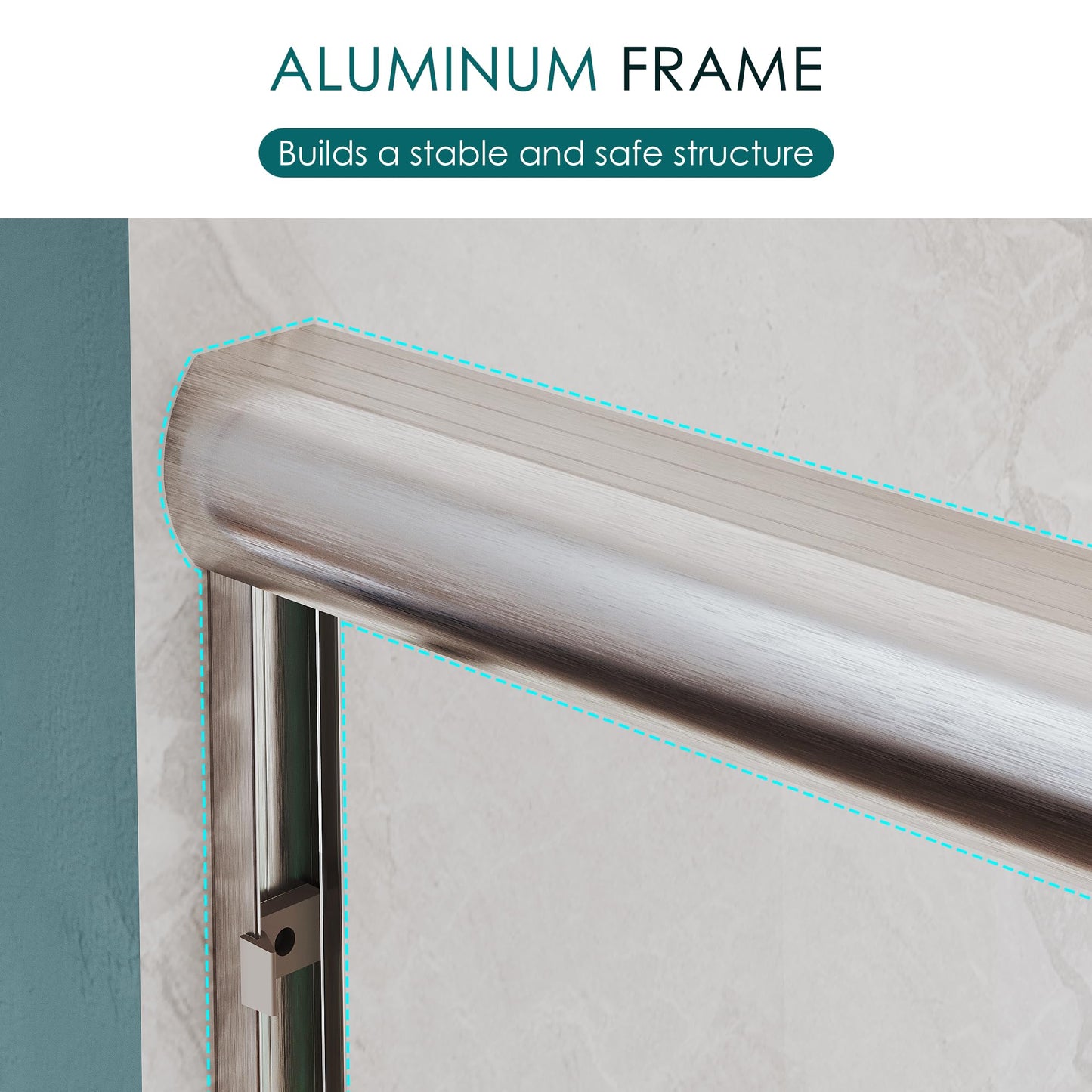 ELEGANT Double Sliding Shower Door 44-48" W x 72" H, Semi-Frameless Bypass Shower Glass Door with Dual Towel Bar Handles, 1/4" Tempered Glass for Walk-in Shower, Brushed Nickel