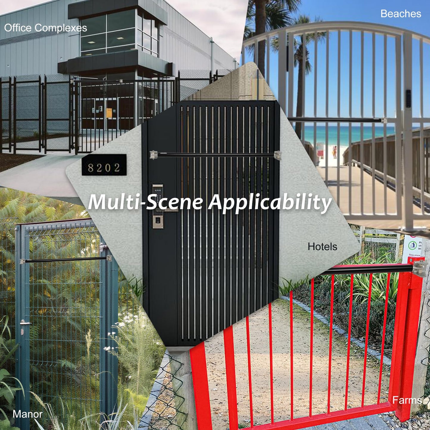 TB400 Outdoor Heavy Duty Gate Closer for 95 to 195 Pounds – Upgraded Hydraulic Gate Closer, Fits 44–72 Inch Gates – Ideal for Farm, Backyard, Pool, and Property Fencing (Black)
