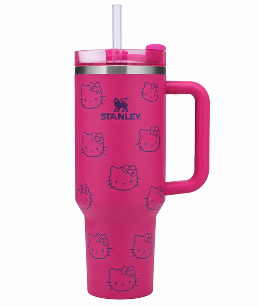 Stanley x Hello Kitty Quencher H2.0 Tumbler – Dark Pink Edition (40 oz)