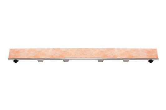 Schluter Kerdi-Line Frameless Grate Assembly for Ceramic & Stone Tiles - Use with Center Outlet Channel Body - Tile Design, 20" Length - KL1DRE50