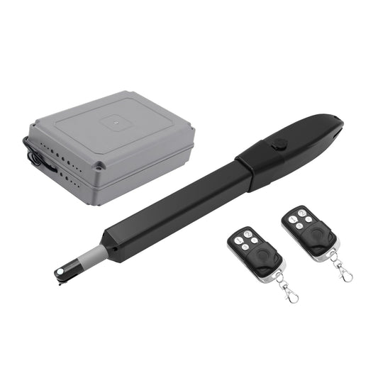 JUJIANG Automatic Gate Opener with Remote Complete Kit for Single Swing Gate Up to 770lb 16FT, Electric Gate Openers Medium Duty Single Swing Gate Opener Automatic Gate Motor 60W AC Powered PKM-C026