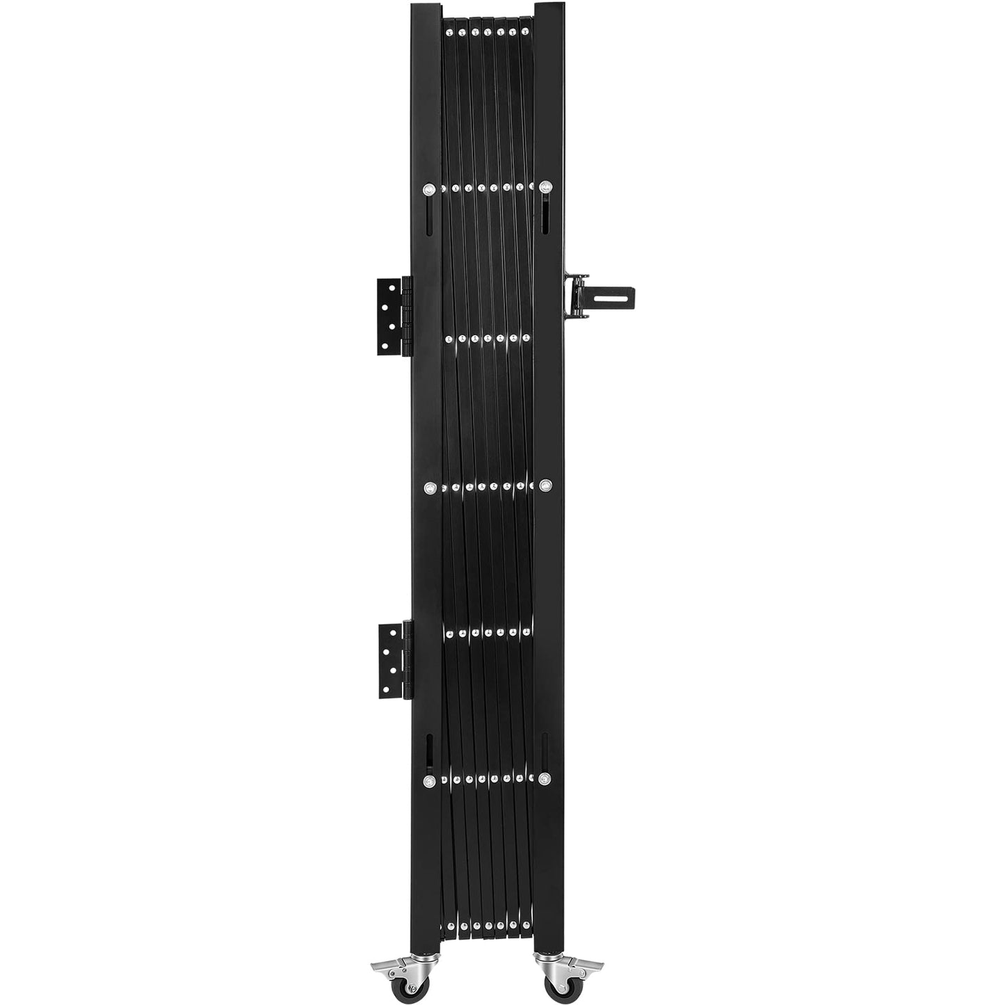VEVOR Single Folding Security Gate, 7 ft H x 7 ft W Folding Door Gate, Steel Accordion Security Gate, Flexible Expanding Security Gate, 360° Rolling Barricade Gate, Scissor Gate/Door with Padlock