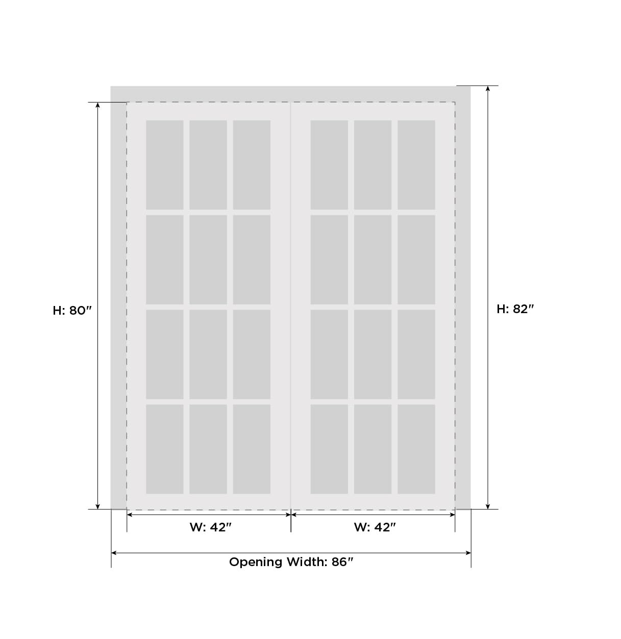 SARTODOORS Solid Interior French Double Doors 84 x 80 inches | Felicia 3312 Matte Black with Frosted Glass | Wood Solid Panel Frame Trims | Closet Bedroom Sturdy Doors