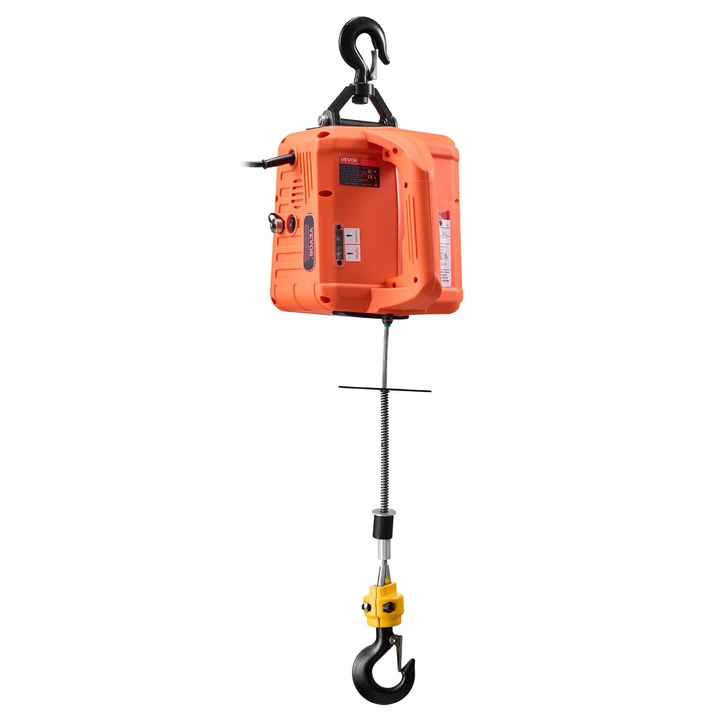 VEVOR 3-in-1 Electric Hoist Winch, 1550 lbs Capacity, 1500W Portable Power Winch Crane, 25 ft Lifting Height, 16.4 ft/min with Manual, Wired and Wireless Remote Control for Factory, Warehouss, Garage