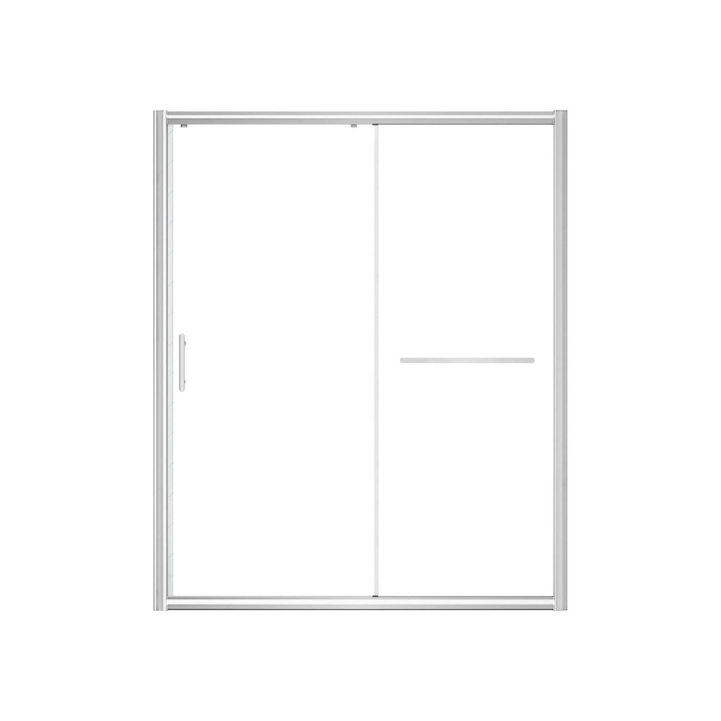 FELYL 72" Sliding Shower Door 67-72" W x 72" H, Chrome Finish, Single Sliding Door, Framed, Clear 1/4" (6mm) SGCC Tempered Glass, Reversible Installation