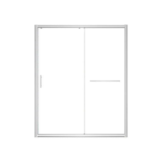 FELYL 72" Sliding Shower Door 67-72" W x 72" H, Chrome Finish, Single Sliding Door, Framed, Clear 1/4" (6mm) SGCC Tempered Glass, Reversible Installation