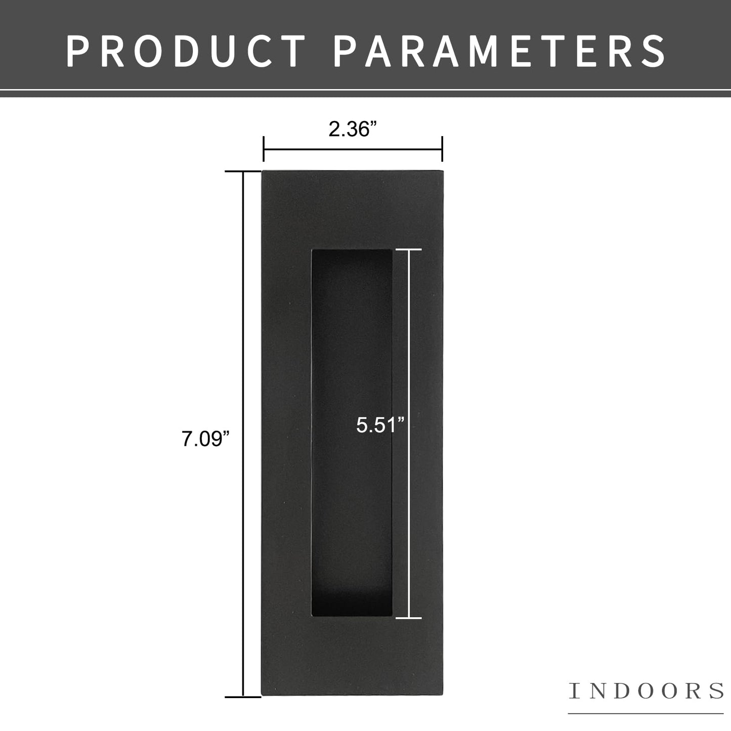 senharvest Recessed Finger Flush Pulls with Edge Pull -Sliding Closet Door Handles Hardware Suitable for Pocket Door,Closet Door,Sliding Doors, Barn Door Handle (Black, 7Inch)