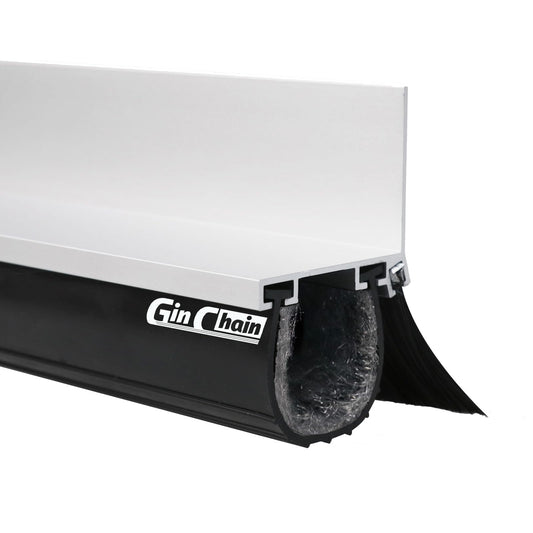 Heavy-Duty U+O Garage Door Seals Bottom Rubber with Aluminum Track Retainer Base + 5cm Brush Combination Kit