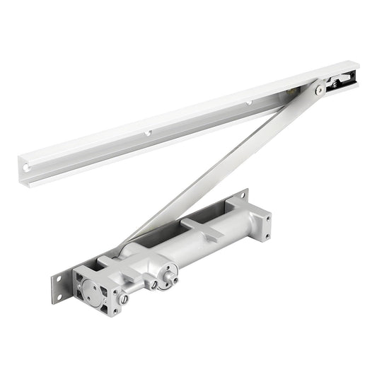 Silmium Concealed Door Closer, Adjustable Hold Open Angle & Closing Speed, Non-Handed Hydraulic Door Closers for Home, Soft Close, Silver