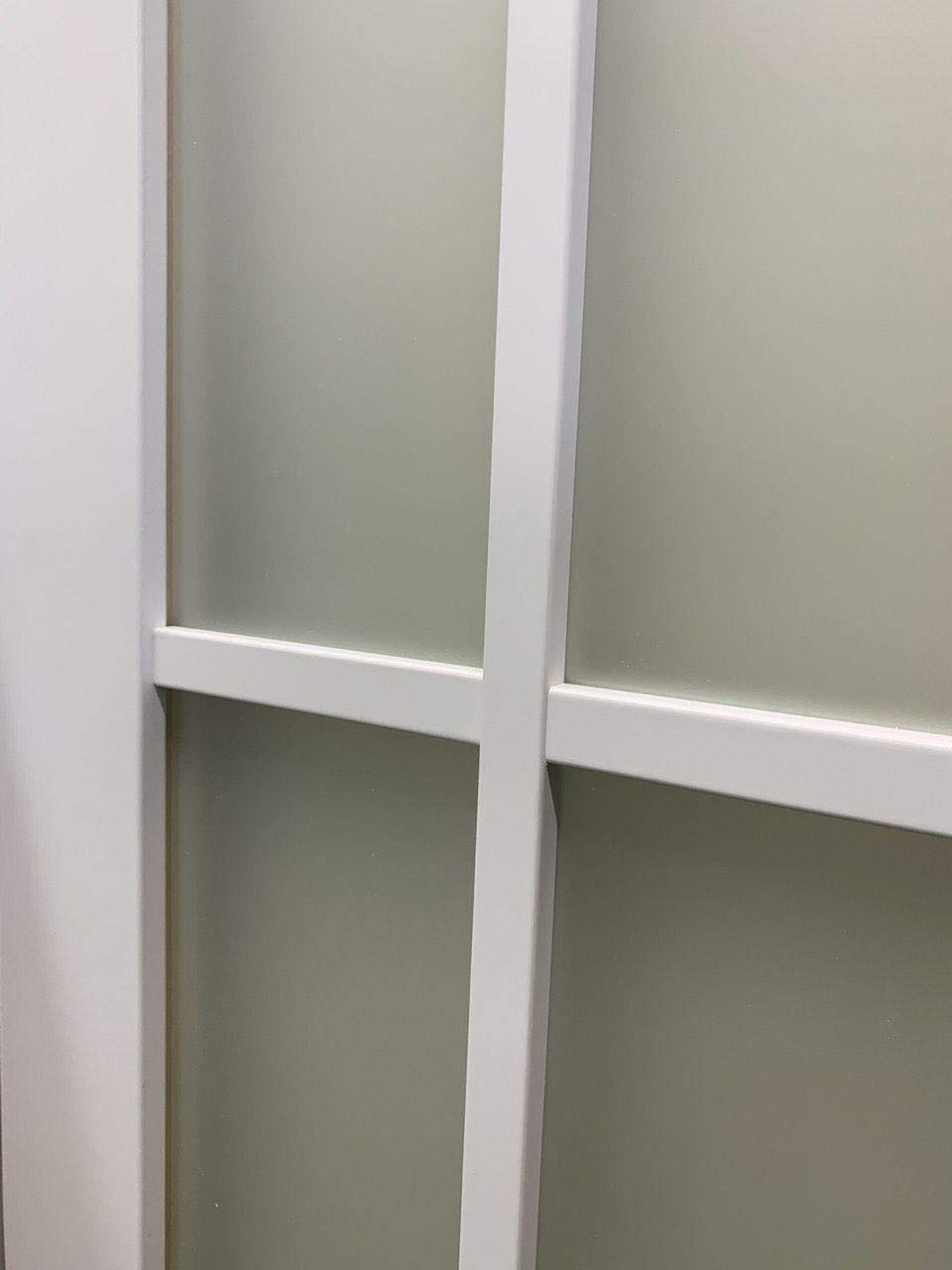 SARTODOORS - Sturdy Double Barn Door 36 x 84 inches with Frosted Glass 12 Lites | Felicia 3312 Matte White | Top Mount 13 FT Rail Hangers Heavy Set | Solid Panel Interior Doors
