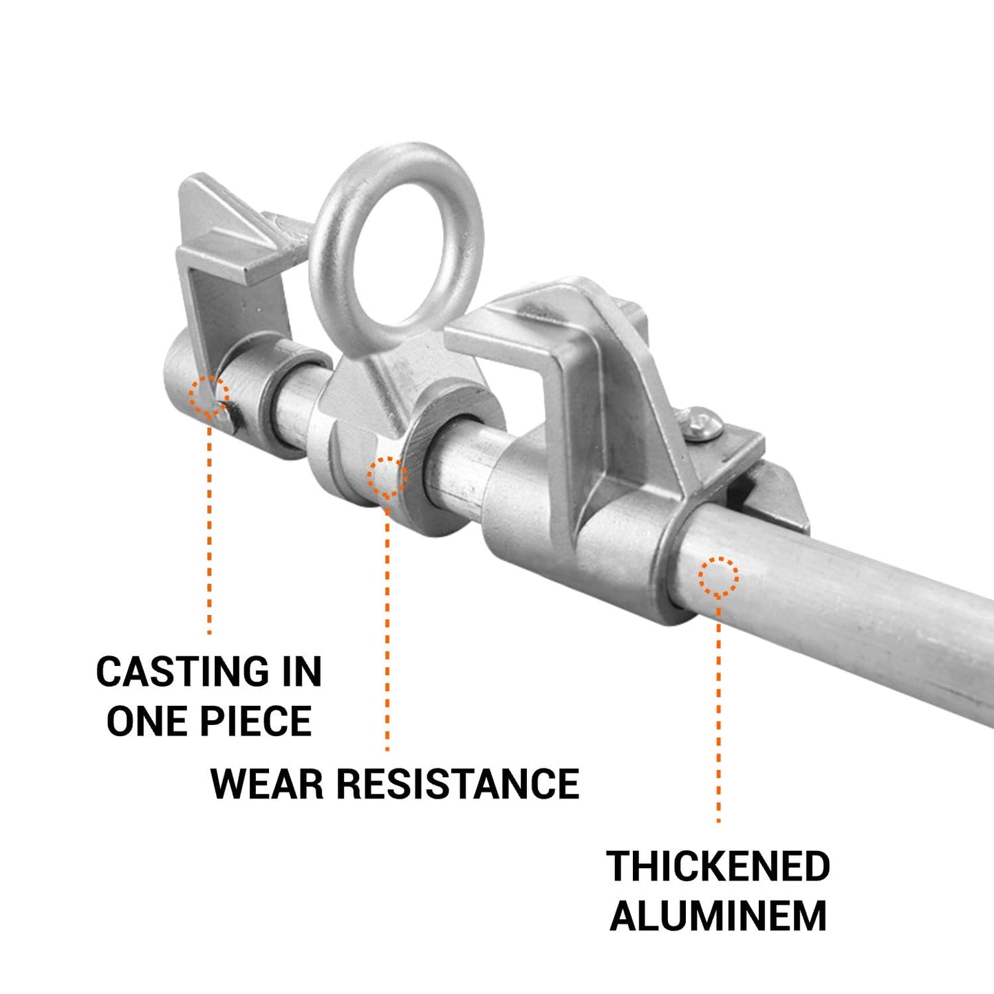 cernzard Aluminum Sliding Beam Anchor Clamp, Mobile Steel Beam Walker, Adjustable I/H Structure Connector for Fall Protection, Anchor Point for Safety Harness System, OSHA & ANSI Compliant