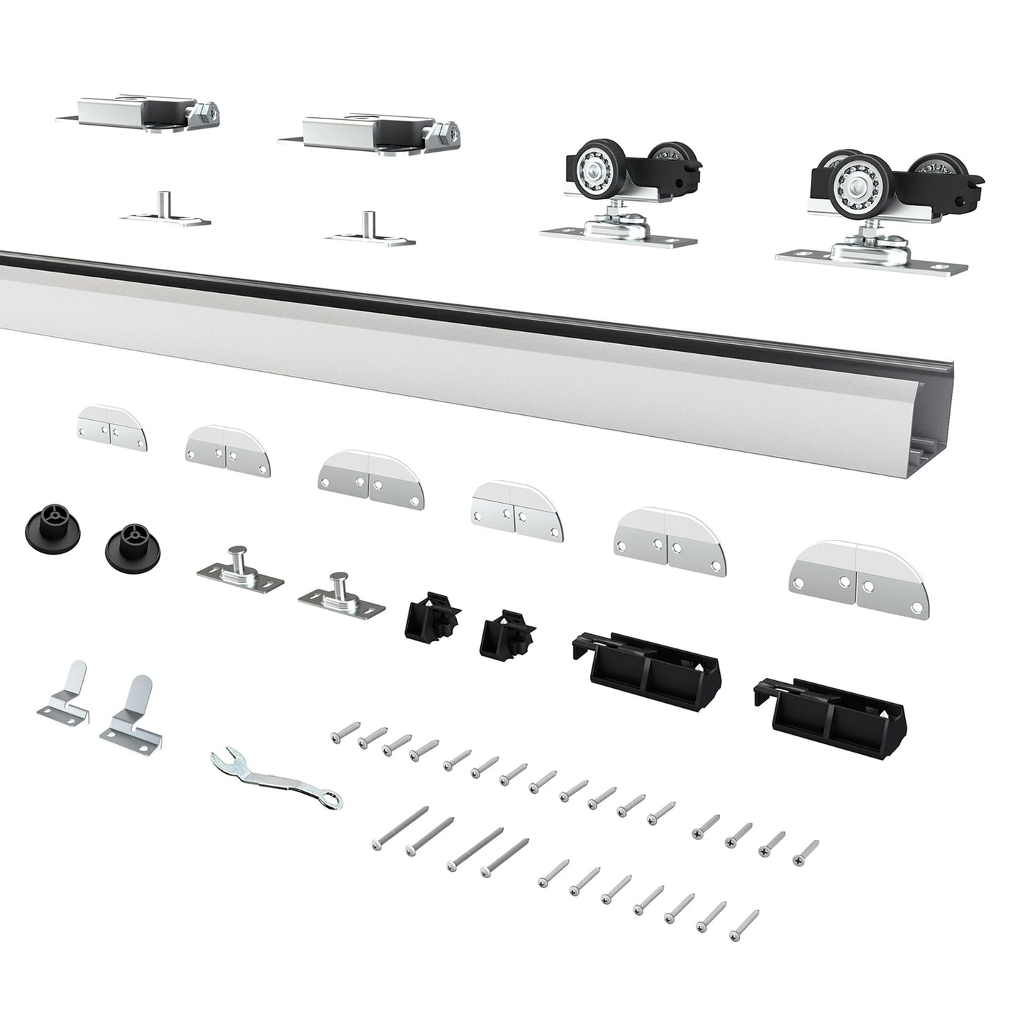 SongYung 60" Bifold Door Hardware Kit for 4 Doors,Aluminum Sliding Barn Door Hardware Top Mounted for Bathroom, Bedroom, Storeroom, Living Room
