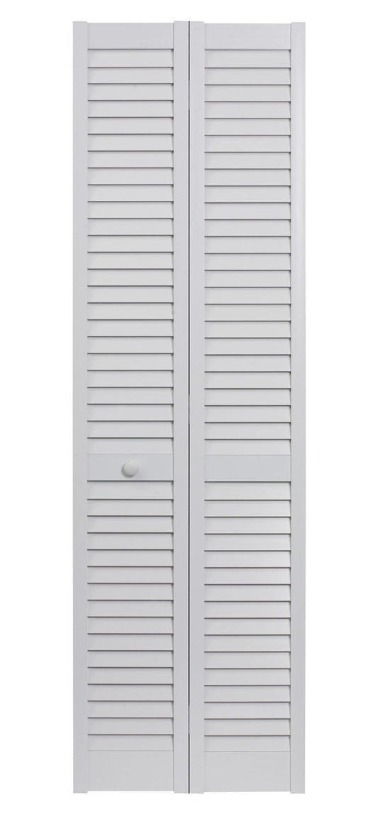 LTL Home Products SEALL30 Seabrooke PVC Louvered Interior Bifold Door, 80 in. x 30 in., White