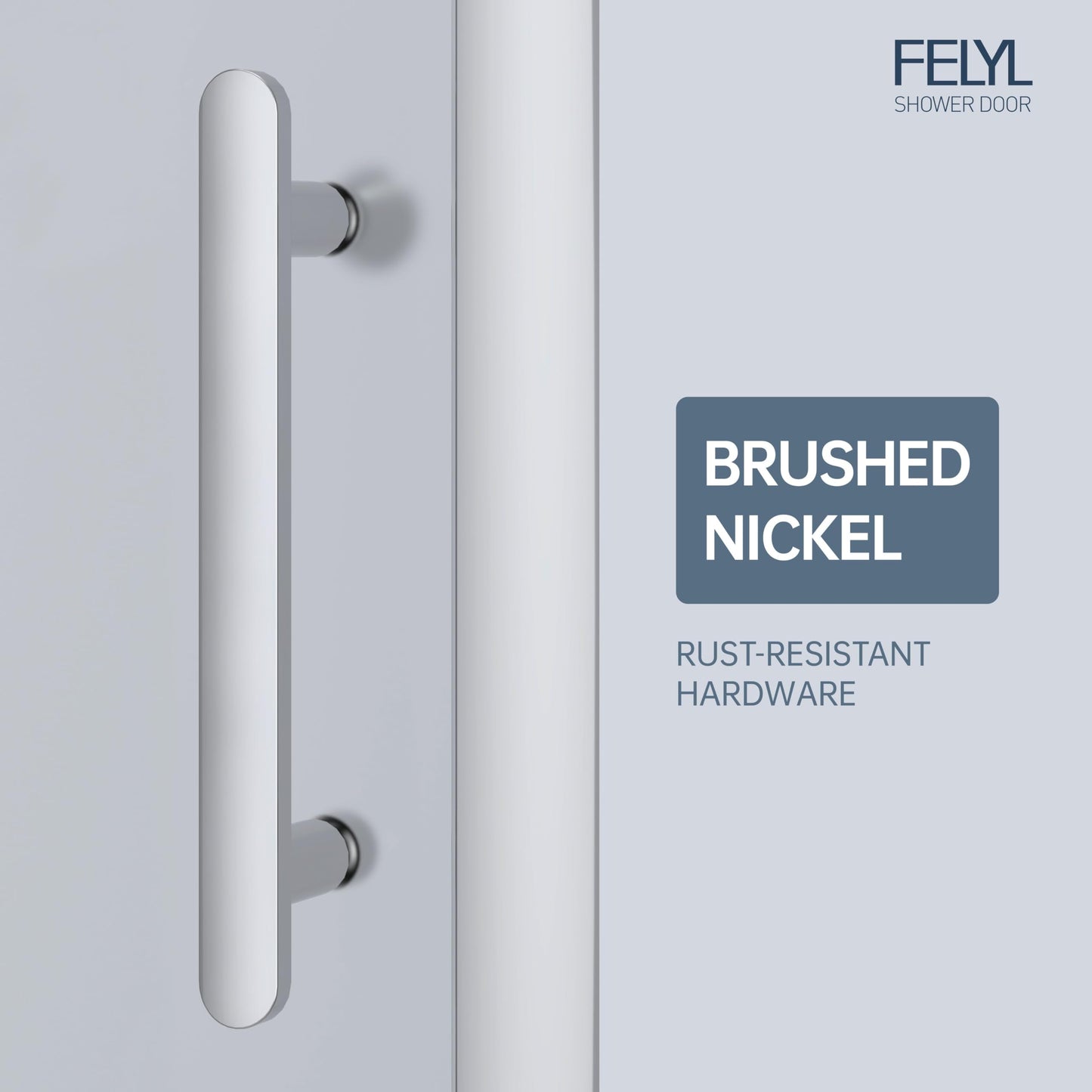 FELYL Frosted Sliding Shower Door 49-54" W x 72" H, Chrome Finish, Single Sliding Door, Framed, 1/4" (6mm) SGCC Tempered Glass, Reversible Installation