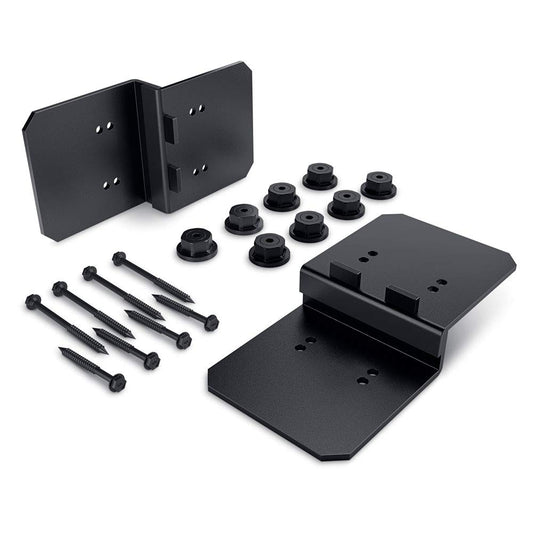 OZCO Ironwood 6" Post to Beam Flush Connector Heavy Duty Black Powder-Coated Steel Bracket for Wood Posts, Outdoor Beam Braces, Corner Brackets, Flush Brackets for Wood and Aluminum, 2-Pack, 51735