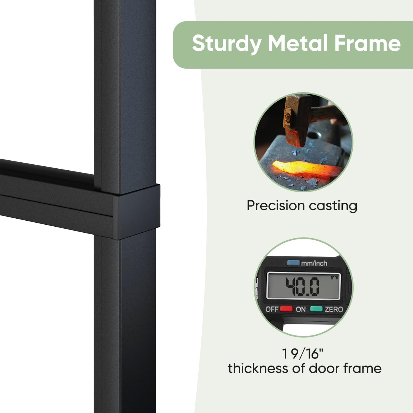 BARNSMITH 36in x 84in Frosted Glass Barn Door with 6FT Top Mounted Hardware kit Include Soft Close Mechanism Black Carbon Steel Tempered Frosted Glass Sliding Door, Assemble Required Easy Installation