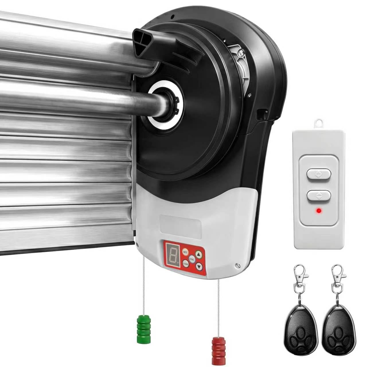Roll Up Garage Door Opener 800N Heavy Duty, Quiet 24V DC Motor (55dB), Automatic Roller Door Opener with 164ft Remote Control, Easy Side Mount, for Garage, Warehouse & Commercial Use