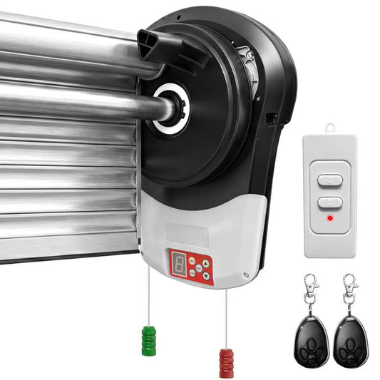 Roll Up Garage Door Opener 800N Heavy Duty, Quiet 24V DC Motor (55dB), Automatic Roller Door Opener with 164ft Remote Control, Easy Side Mount, for Garage, Warehouse & Commercial Use