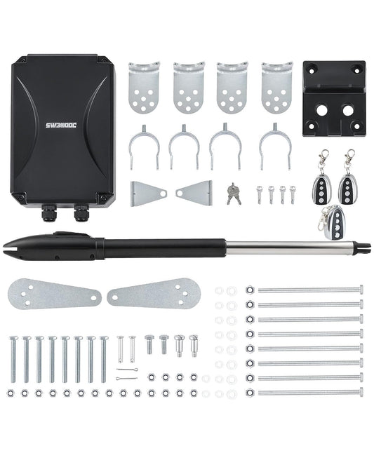 CO-Z Automatic Swing Gate Opener Kit, Electric Gate Opener for Doors up to 660lb 18ft, Driveway Home Garden Gate Opening System for Swing Gates, Gate Complete Kit with 3 Remote Controls & Release Keys