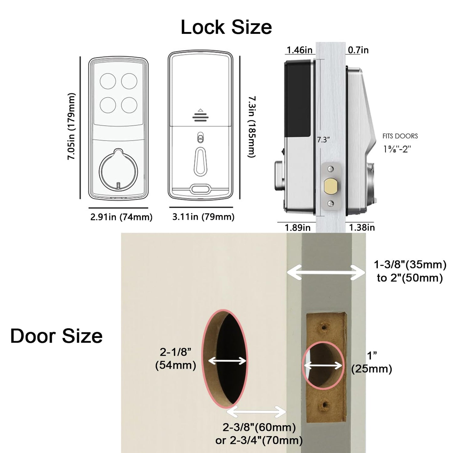 Lockly Secure Plus, Keyless Entry Door Lock, Smart Locks for Front Door, Smart Lock Deadbolt, PIN Genie® Keypad, 3D Biometric Fingerprint Sensor, Auto Lock Smart Door Lock