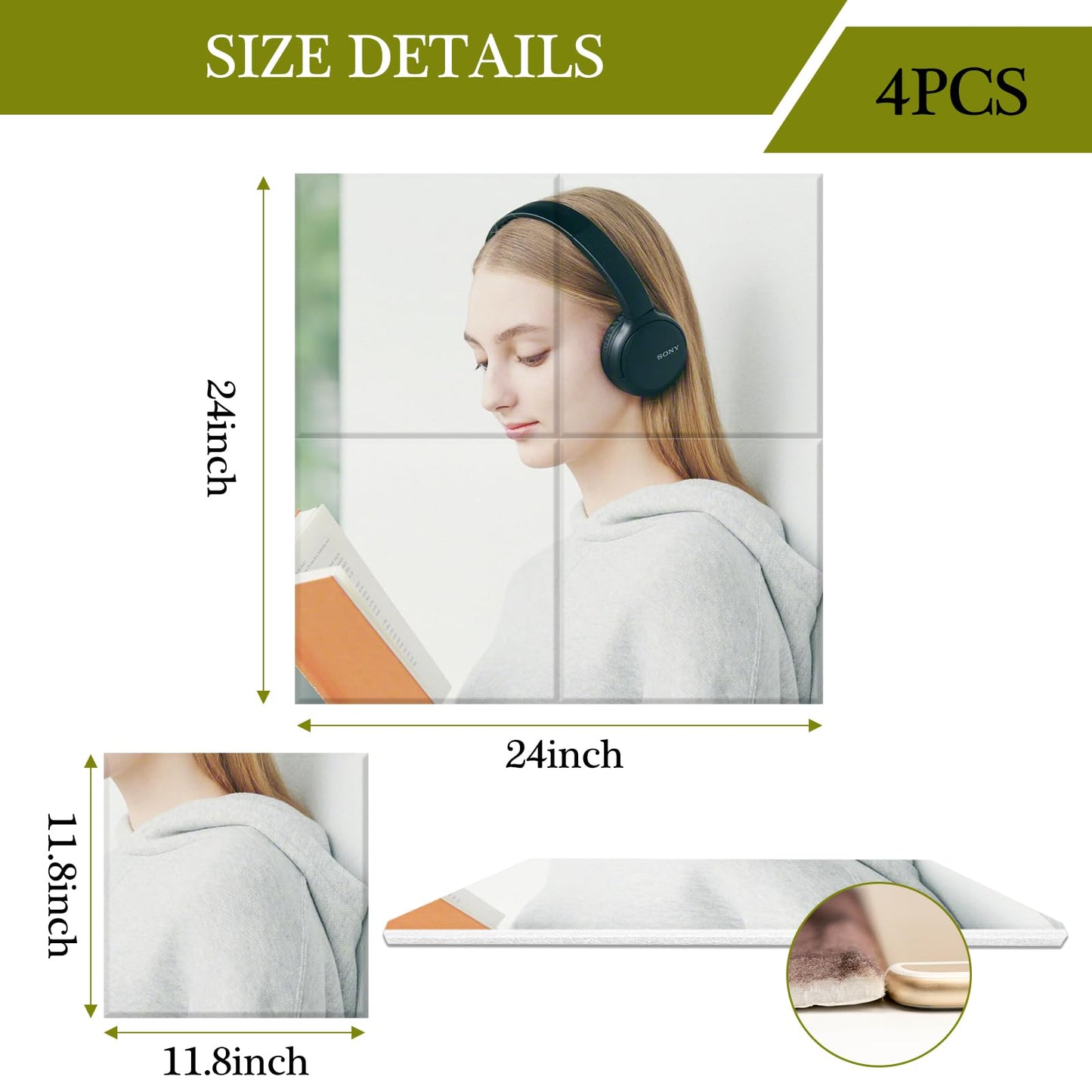 Personalized Soundproof Wall Panel, Custom Art Acoustic Panels Customized Acoustic Pannel Wall Art for Living Room Home & Office Decor 12 Inch X 12 Inch X 0.4 Inch (35.4INCH*23.6INCH 6PCS)