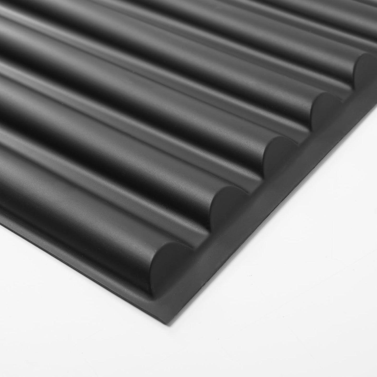 Art3d 2x4 ft Drop Ceiling Tiles in Black, 12-Sheet Semi-Cylinder Design 3D Wall Panels for Interior Wall Decor 24x48 inch