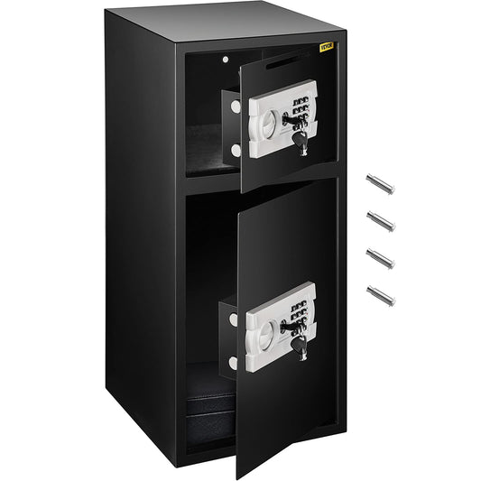 VEVOR Large Double Door Safe Box 29.5" x 13.8“ x 13.8" Steel Safe Box Strong Box with Digital Lock for Money Gun Jewelry Black