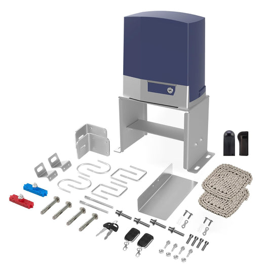 X X-HOUSE Upgraded Automatic Driveway Sliding Gate Opener for Sliding Gate Up to 1800 lb or 40ft, with 2 Remote Controls, Photocell Sensor, Complete & Security Electric Slide Gate Motor Kit