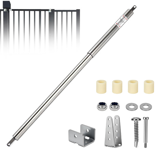 Upgraded TB200SS Stainless Steel Hydraulic Gate Closer Set, Heavy-Duty Weatherproof Outdoor Design, Fits 60–140 Lbs, 40–64 Inches Gate Width, for Farm, Ranch, Fence, Warehouse, Stadium