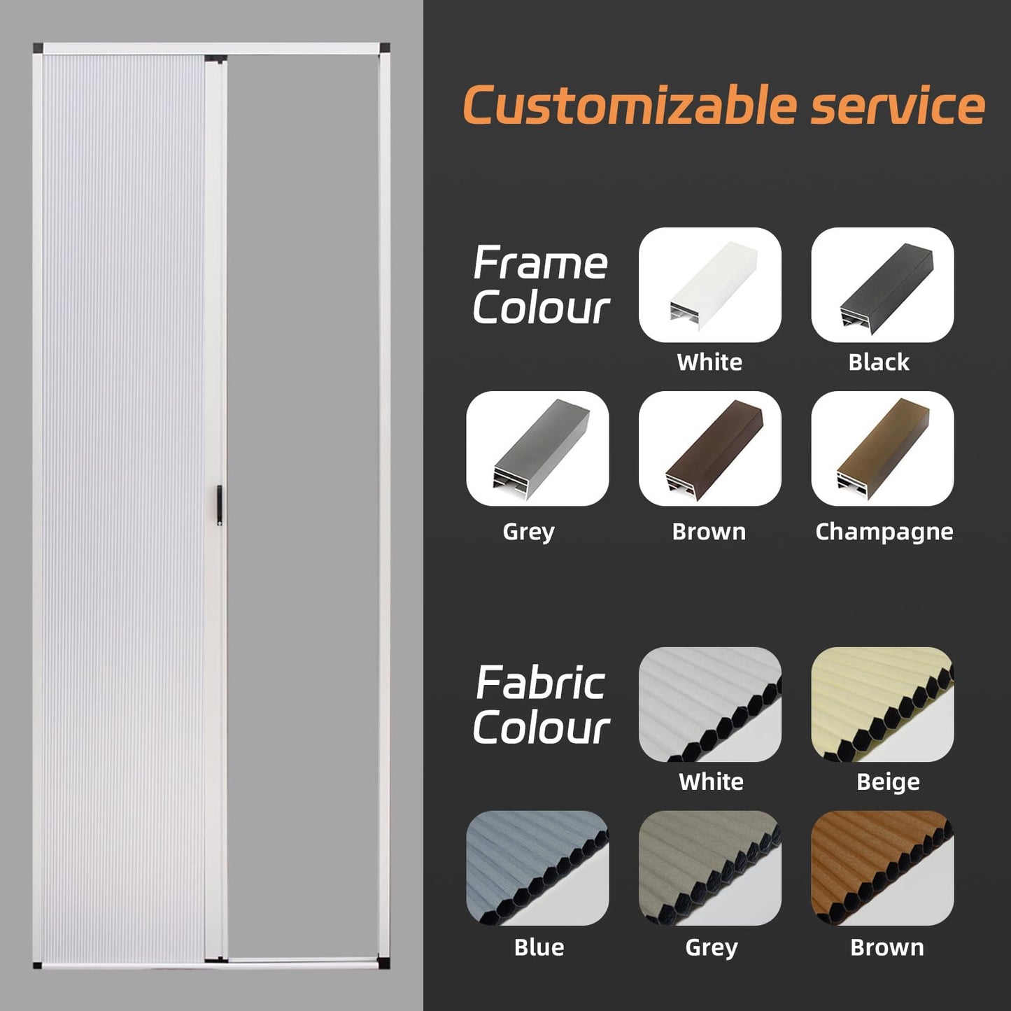 ROOMNEST No-Drilling Interior Accordion Door, Retractable Folding Door with Aluminum Frame and Cellular Fabric, Waterproof and Heat Insulation, for Bedroom, Bathroom, Kitchen, Office(White