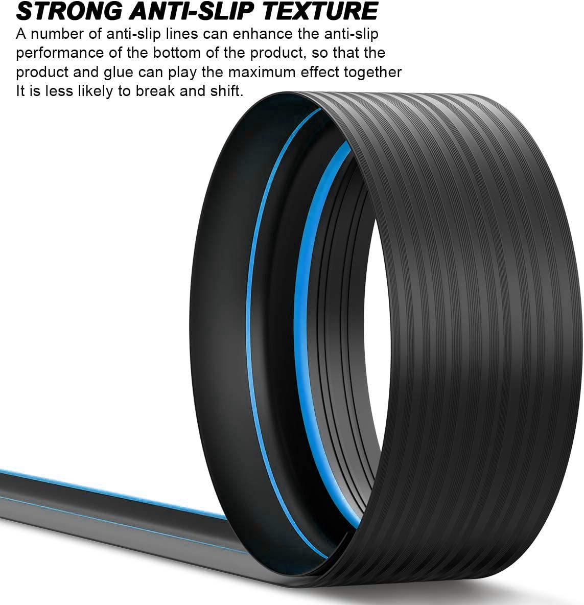 Jin&Bao Universal Garage Door Threshold Seal Strip 20FT Kit, Bottom Waterproof Rubber Weather Stripping Replacement（Blue, 2 Adhesive）