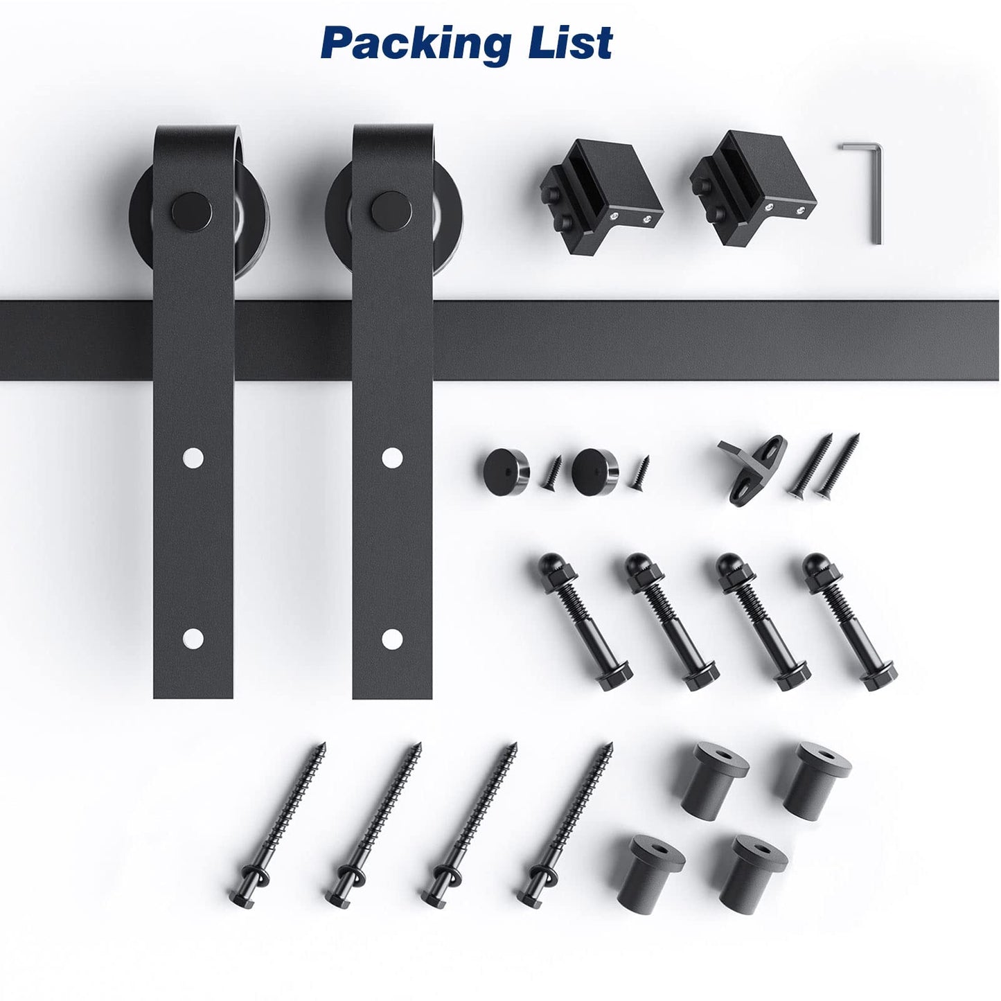 EaseLife 5.5 FT Heavy Duty Sliding Barn Door Hardware Track Kit,Basic J Pulley,Slide Smoothly Quietly,Easy Install (5.5FT Track Kit for 30"~33" Wide Single Door)