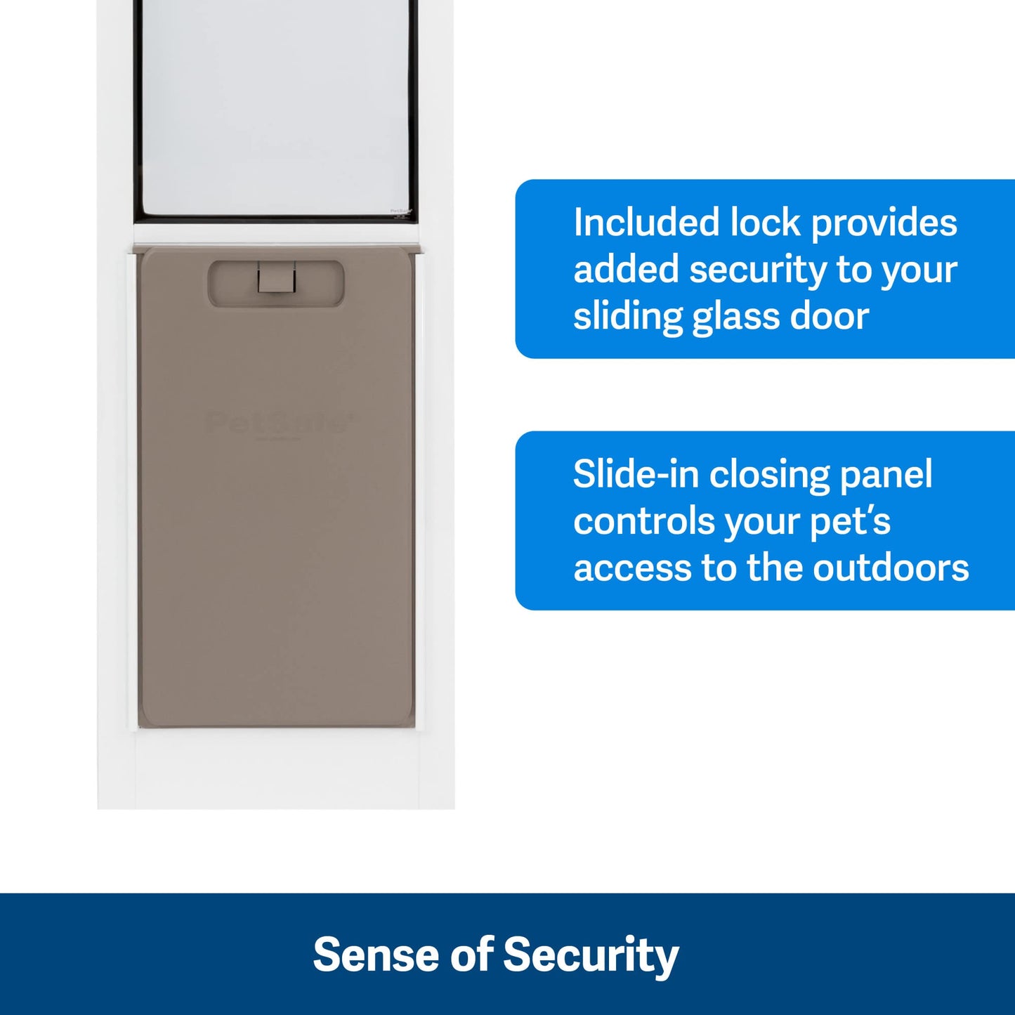 PetSafe 1-Piece Sliding Glass Pet Door for Dogs & Cats - Adjustable Height 91 7/16" to 96" - Medium, White, No-Cut DIY Install, Aluminum Patio Panel Insert, Great for Renters or Seasonal Installation