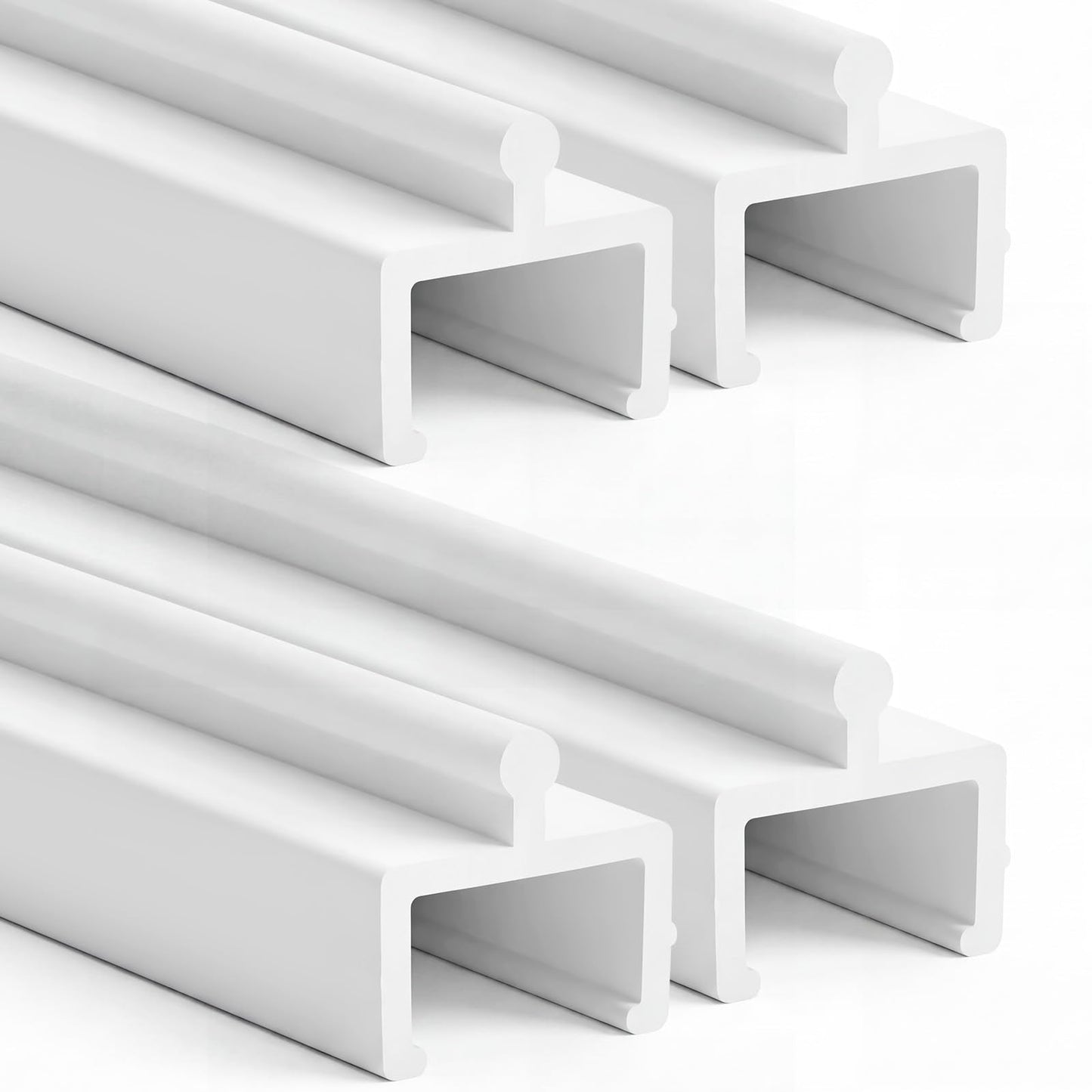 CroBlissful 4 Pcs 72 Inch Sliding Screen Door Track Replacement Modern White Vinyl Track Long Easy to Cut Sliding Door Hardware Centered Rail for Patio Window Home Office Parts Repair