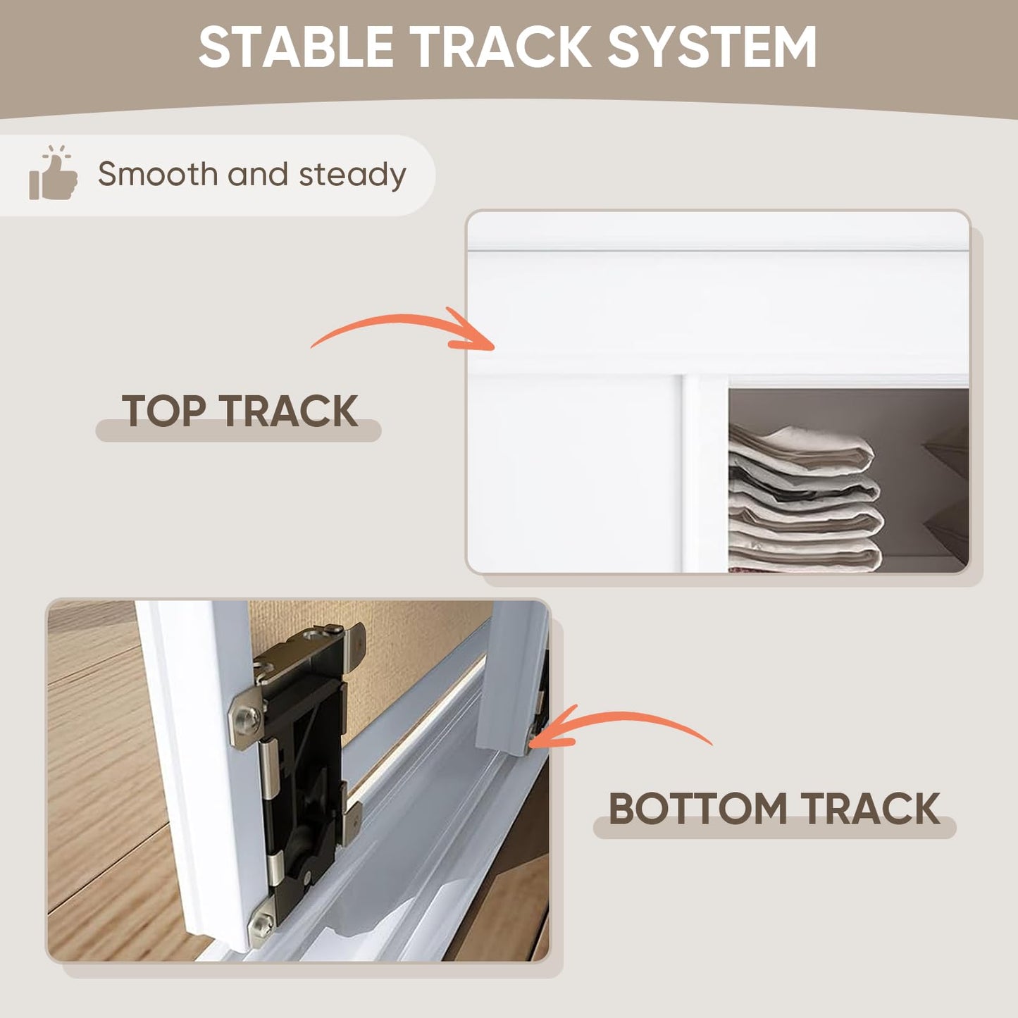 BARNSMITH 72x80 in 5-Panel Bypass Sliding Closet Door, Steel Frame White Primed Bypass Door with Top & Bottom Track Hardware Kits, Paintable and Lightweight