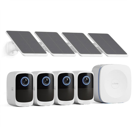 Safemo 4K Security Cameras Wireless Outdoor/Indoor, Battery Cameras for Home Security, No Monthly Fees, 32G Local Storage, Advanced AI, 5W Solar Panels, Color Night Vision, 2-Way Audio, 2.4Ghz WiFi