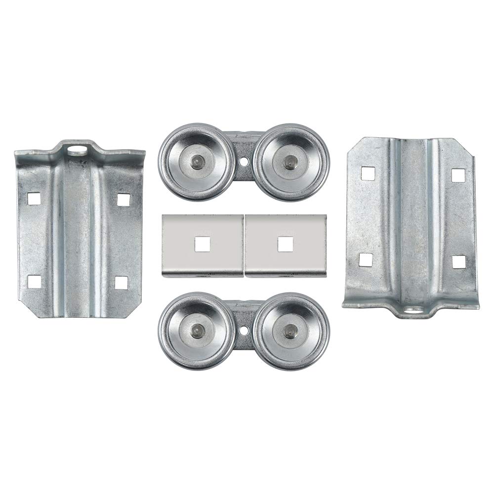 HOME MASTER HARDWARE Box Rail Hanger Kit 2 Set,Exterior Barn Door Hardware Kit,Each Rated Safe Working Load 225 lbs,Zinc Plated