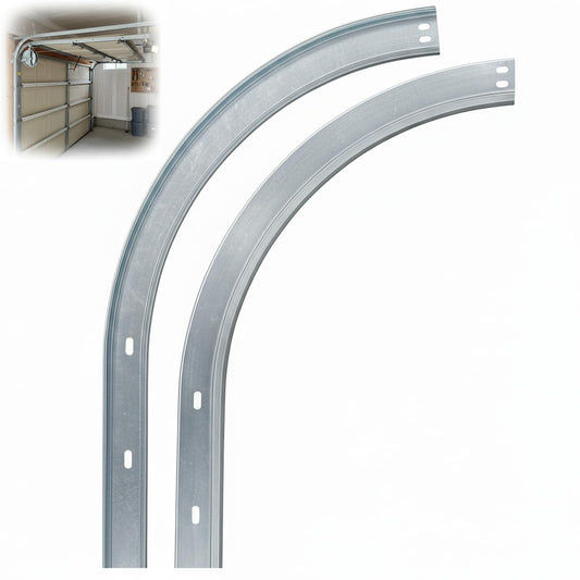 Mindoub (1-Pair) Heavy-Duty R12 Radius Curved Garage Door TrackRails, 2mm Steel Horizontal Tracks, for 7-Foot High Door 2-Inch RolleSystem,8.5 FT Total Length Residential & Commercial Replacement