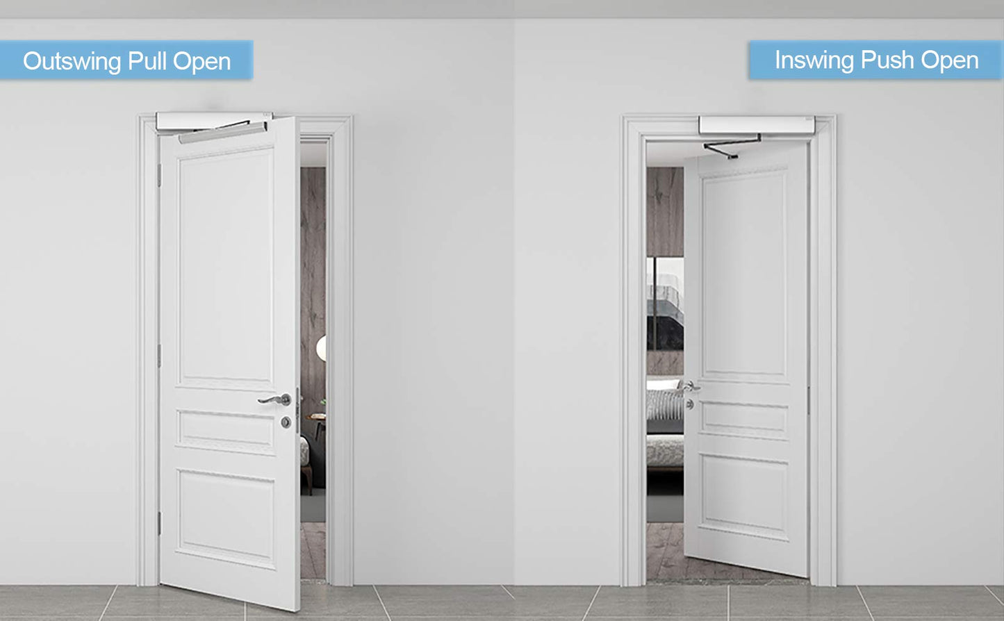 Olideauto Automatic Swing Door,ADA Door Opener AC110V Low Energy for Commercial Door with 2pcs Wireless Handicapped Push Switches