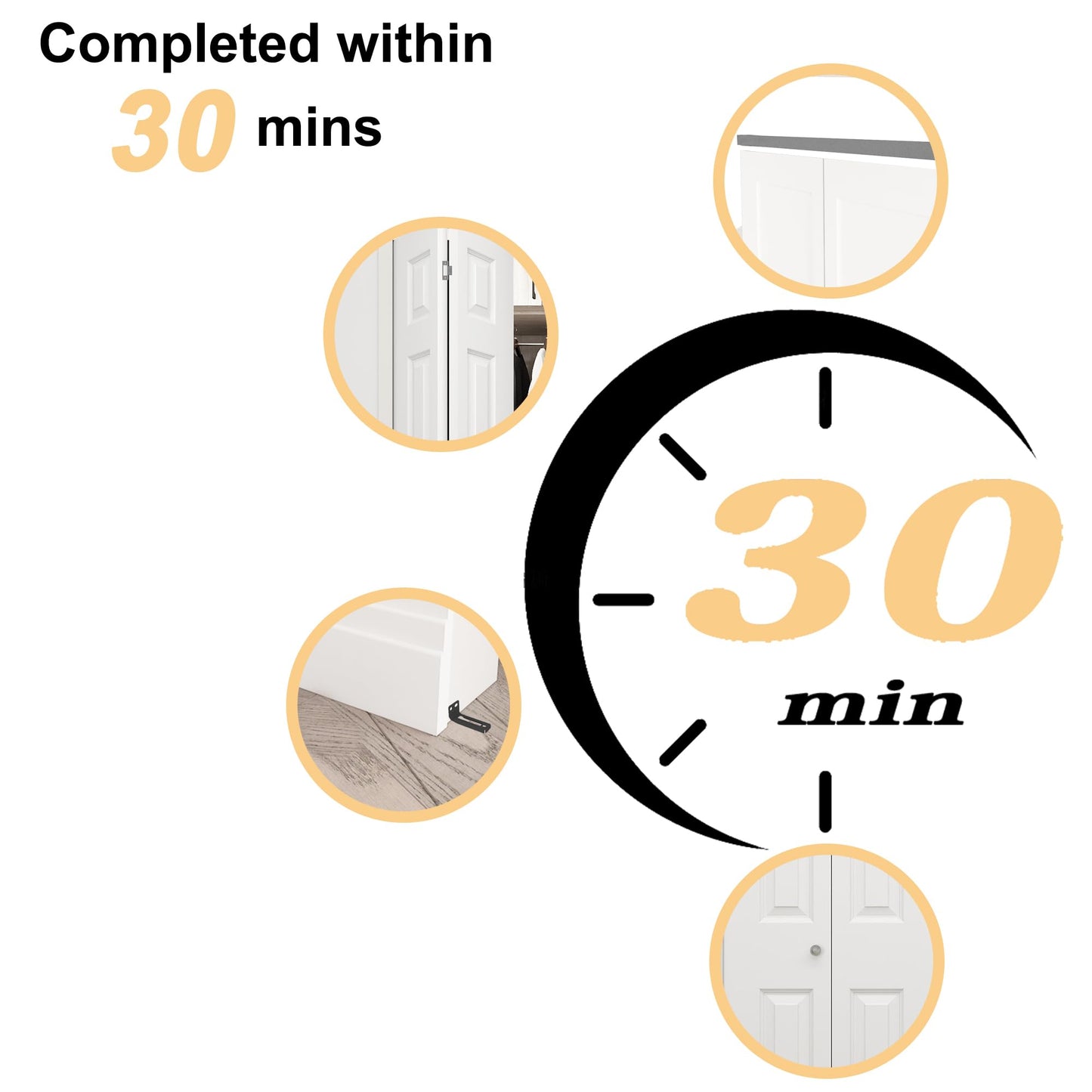 BarnSmith 24 in.x 80 in. Bifold Barn Door, 6 Panel White Primed Bifold Closet Door, Hollow Core Interior Barn Doors with Hardware Kit