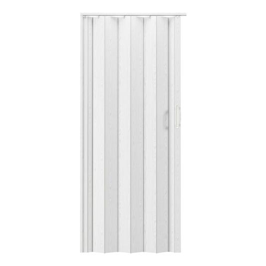 Techni Home Studio Series 32" W x 80" H PVC Foldable Accordion Door, Trimmable, Flexible Single Layer Panels, White Oak