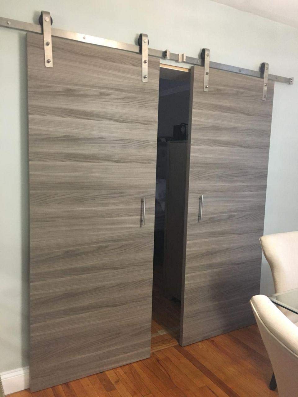 SARTODOORS Planum 0010 Interior Door Slab 36" x 96" Closet Sliding Flush Wood Ginger Ash No Pre Drilled