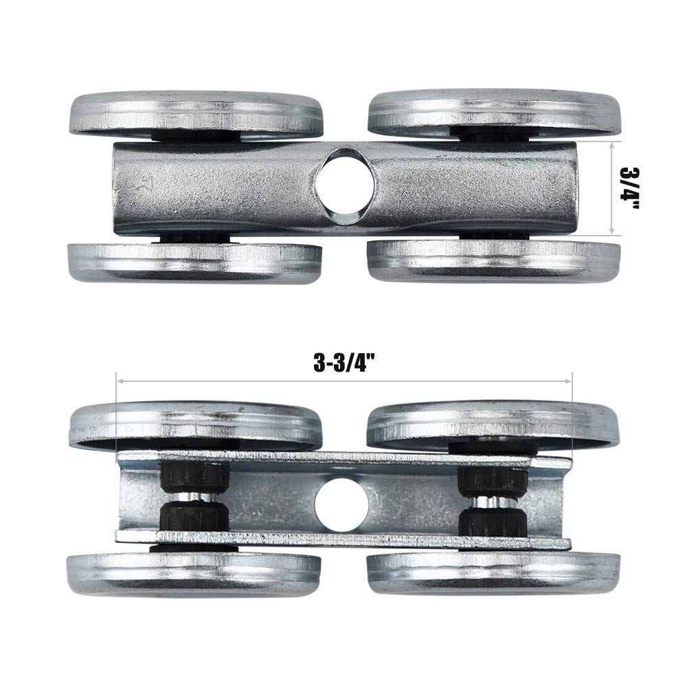 HOME MASTER HARDWARE Box Rail Hanger Kit 2 Set,Exterior Barn Door Hardware Kit,Each Rated Safe Working Load 225 lbs,Zinc Plated